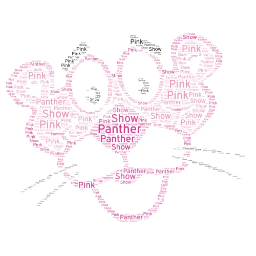 Pink panther word cloud art