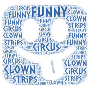 emoji silly clown word cloud art