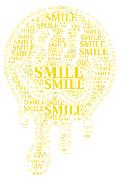 MELTING SMILE!🥴 word cloud art