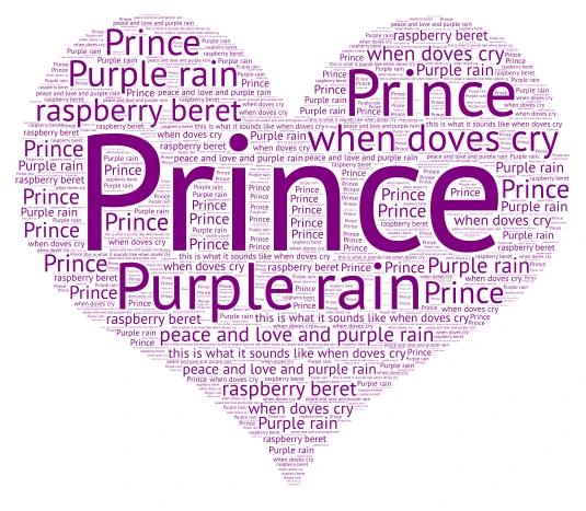 Prince word cloud art