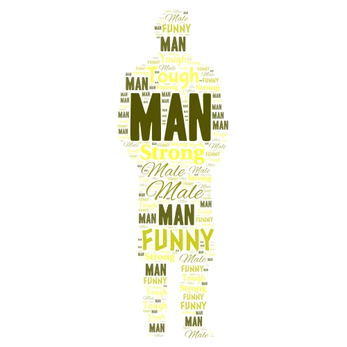 MAN word cloud art