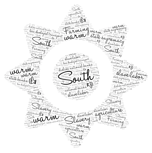 North v. South  word cloud art