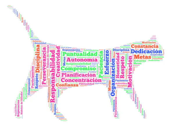 Valores y Hábitos de Éxito word cloud art