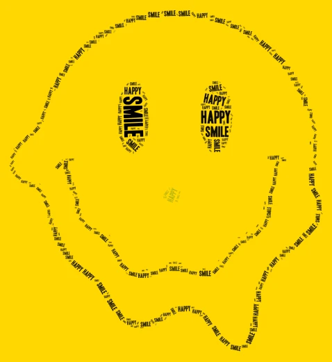 smile word cloud art