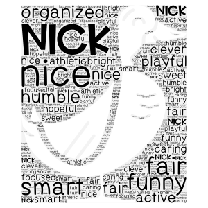 Nick word cloud art