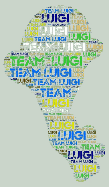 Luigi word cloud art