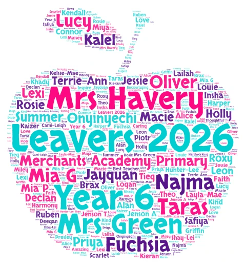 Leavers 2026 word cloud art