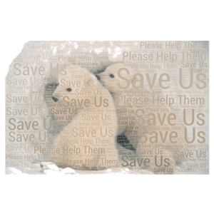 Save Polar Bears word cloud art