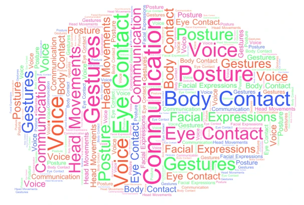 Non-Verbal Communication Elements word cloud art