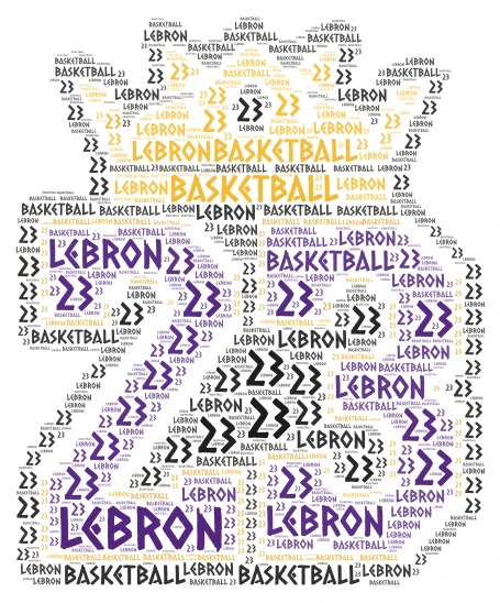 Lebron word cloud art