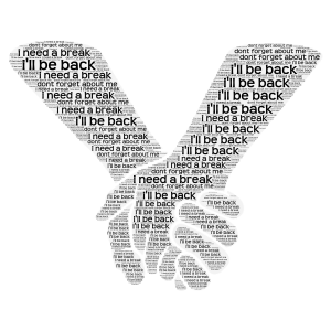 bye (for now) word cloud art