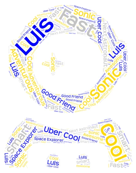 Luis the Space Explorer word cloud art