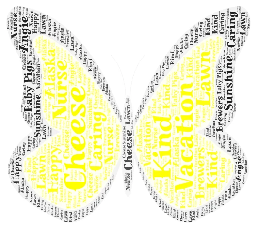 buttrfly word cloud art