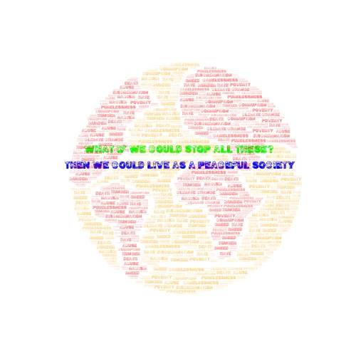 There are too much troubles in this world... word cloud art