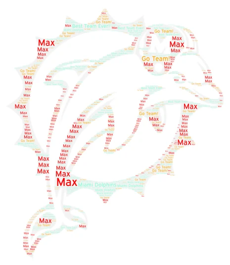 Miami Dolphins word cloud art