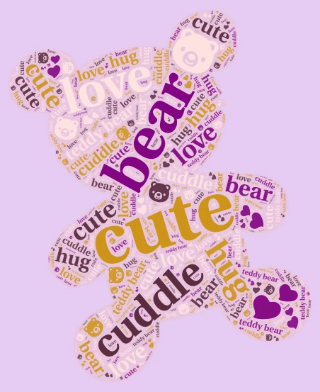 teddy bear word cloud art