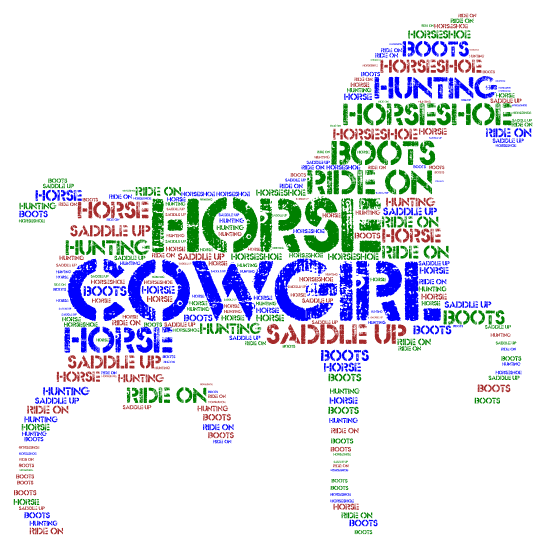 Cowgirl word cloud art