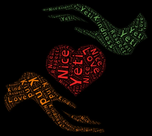 Mountview YETIS word cloud art