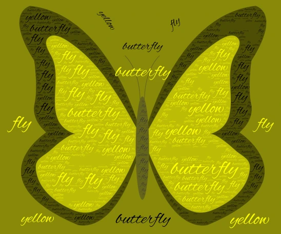 fly fly butterfly word cloud art