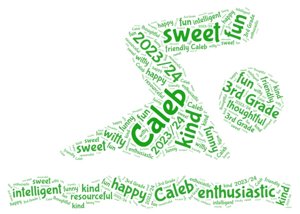 Caleb word cloud art