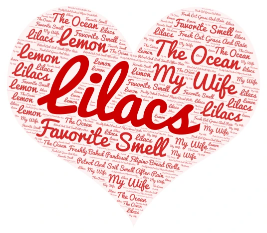 Favorite Smell word cloud art