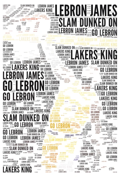 LEBRON JAMES IS BETTER word cloud art