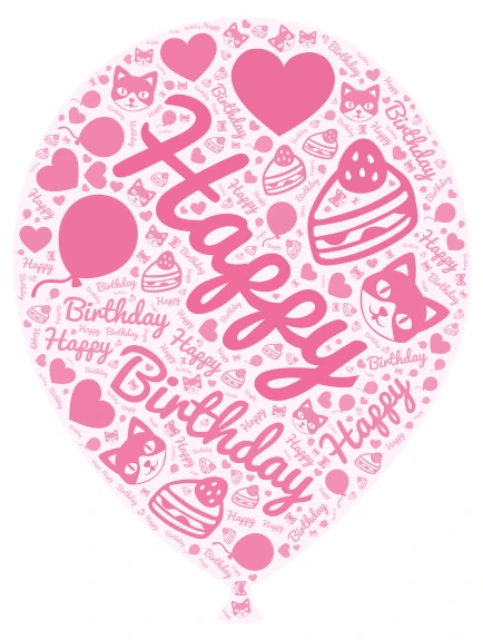 Happy Birthday Balloon word cloud art