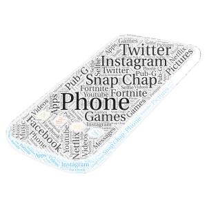 Phone word cloud art