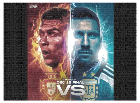 Ronaldo vs messi word cloud art