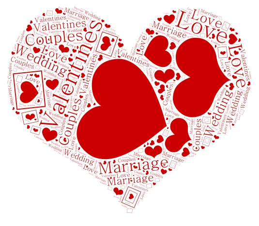Valentines Day word cloud art