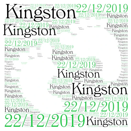 Kingstons word cloud art