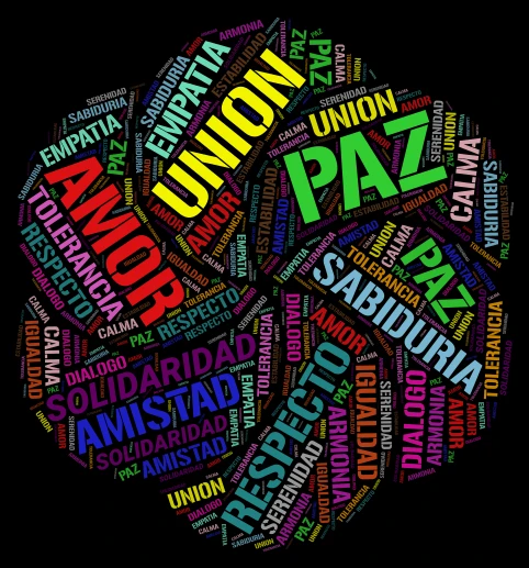 DIA DE LA PAZ word cloud art