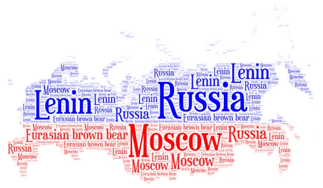 Russia  word cloud art