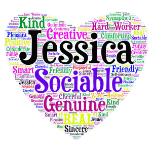 Jessica heart use 2017 word cloud art