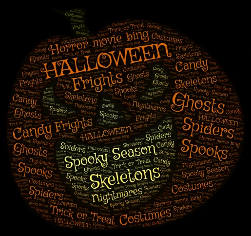 Halloween word cloud art