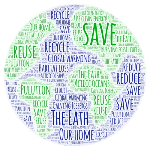 Environmental science word cloud art
