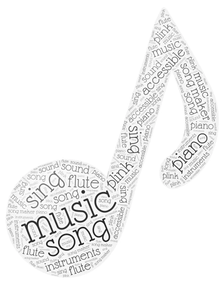 Music word cloud art