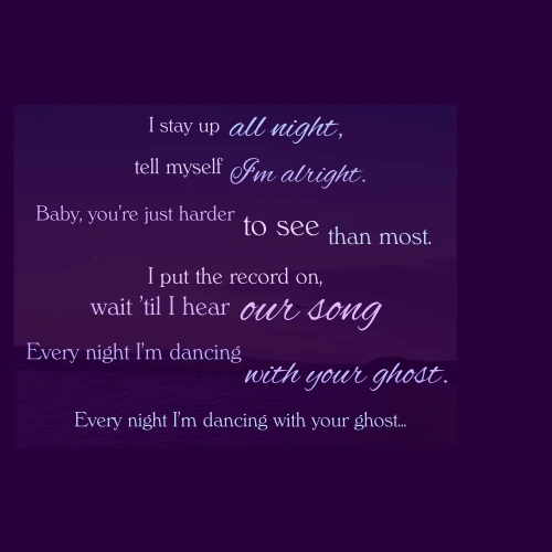 Dancing with your ghost word cloud art