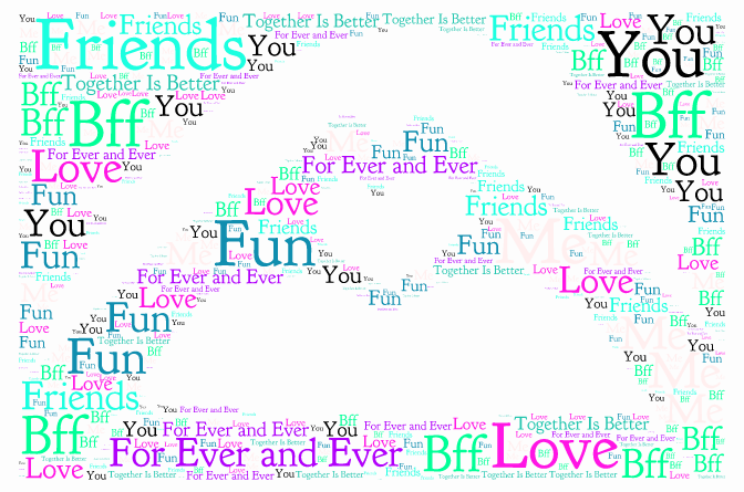 Friends Forever word cloud art