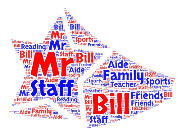 School Star Mr. Bill word cloud art