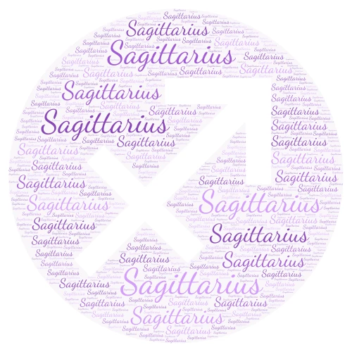 Sagittarius word cloud art