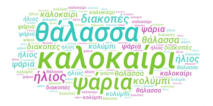 καλοκαίρι word cloud art