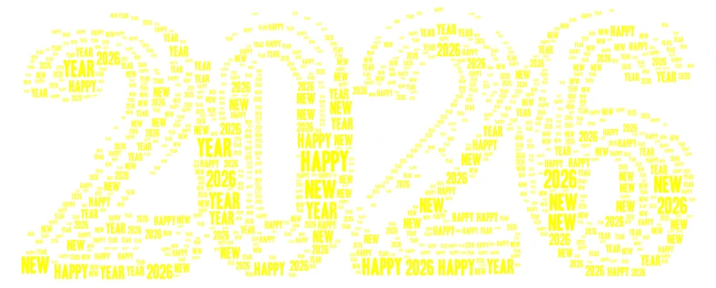 Happy new year word cloud art