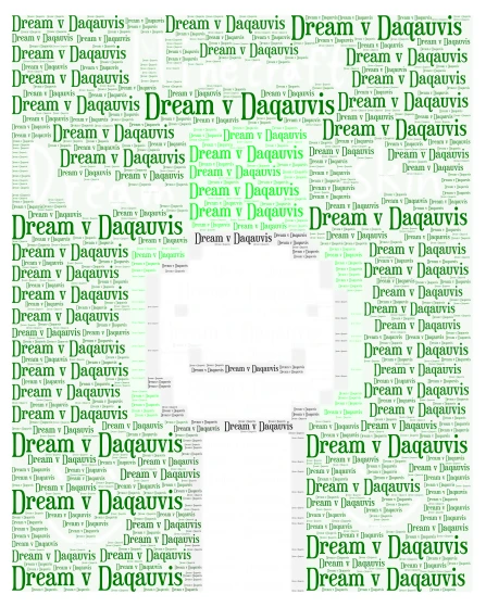 Dream v Daqauvis Dream win word cloud art