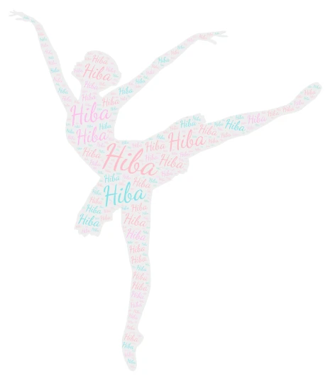 Hiba word cloud art