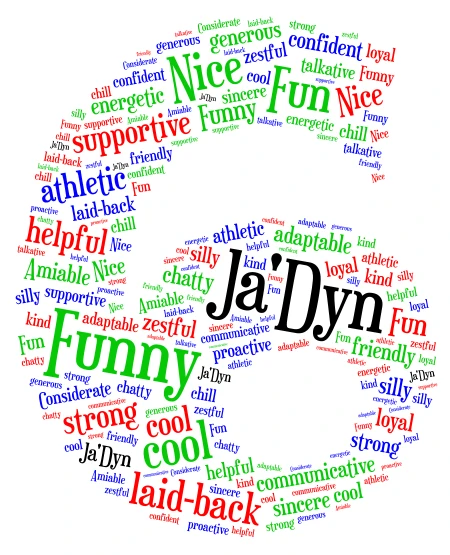 Ja'Dyn word cloud art