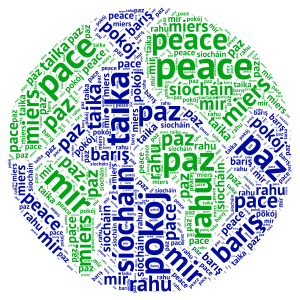 Peace in the world word cloud art