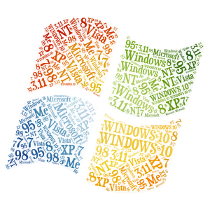 Microsoft Windows word cloud art