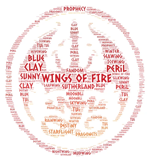 WINGS OF FIRE word cloud art