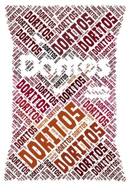 Lucas doritos word cloud art